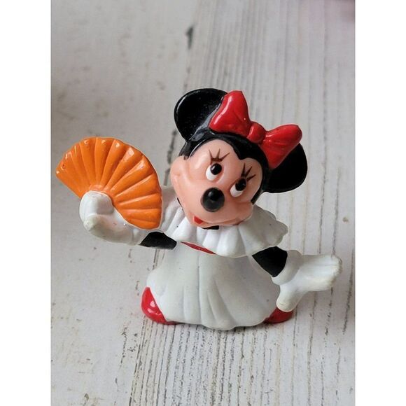 Applause Disney Minnie Mouse fan white dress toy figure - Picture 1 of 5